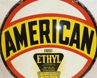 30IN. DS PORC. AMERICAN ETHYL SIGN 