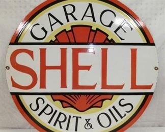 30IN. PORC. GARAGE SHELL SIGN 