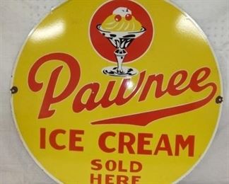 30IN PAWNEE ICE CREAM SOLD HERE SIGN