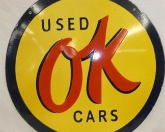 30IN DS PORC. OK USED CARS SIGN
