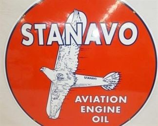 24IN. PORC. STANAVO AVIATION OIL SIGN