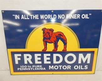 26X19 PORC. FREEDOM MOTOR OIL SIGN