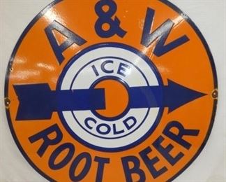 30IN. PORC.  A&W ROOT BEER REPLICA SIGN 