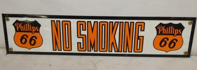 18X4 PORC. NO SMOKING PHILLIPS REPLICA SIGN 