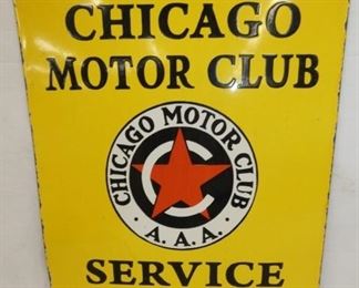 14X18 PORC. CHICAGO MOTOR CLUB SIGN