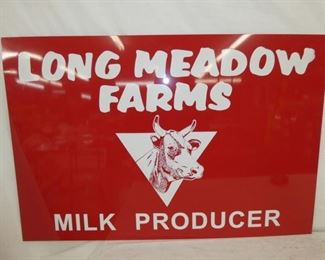 36X24 METAL LONG MEADOW FARMS MILK SIGN