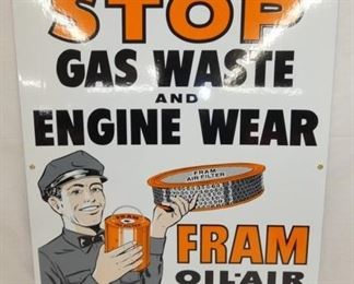 20X26 PORC.STOP GAS WASTE FRAM SIGN