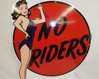 20X26 PORC NO RIDERS ONLY WOMEN SIGN