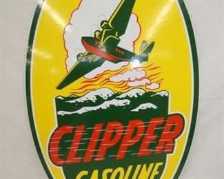 18X30 PORC  CLIPPER GASOLINE REPLICA SIGN