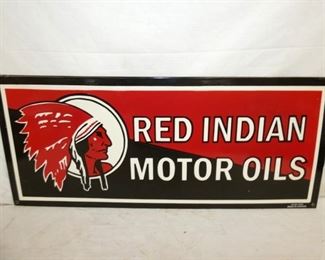 29X12 PORC. RED INDIAN MOTOR OIL SIGN