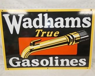 19X28  WADHAM'S GASOLINES REPLICA SIGN