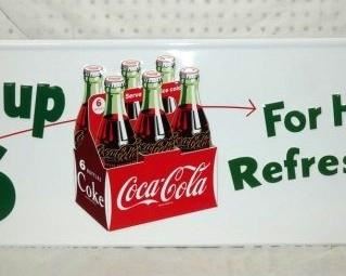 50X16 EMB. Coca Cola PICK UP 6 SIGN
