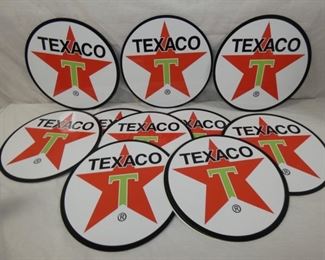GROUP OF 10 12IN. PLASTIC TEXACO SIGNS