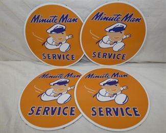 GROUP OF 4 12IN. MINUTE MAN PLASTIC SIGN