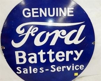30IN. PORC. FORD BATTERY REPLICA SIGN