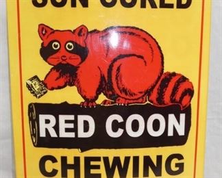 18X24 RED COON TOBACCO REPLICA SIGN 