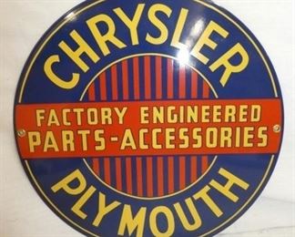 11IN PORC. CHRYSLER PLYMOUTH SIGN