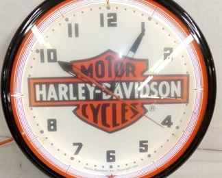 20IN. Harley Davidson NEON CLOCK 