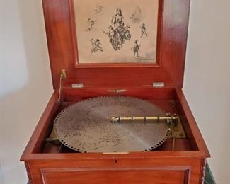 19th century Regina tin disc player music box