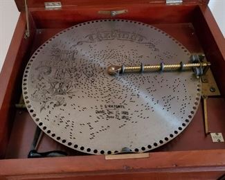 19th century Regina tin disc player music box