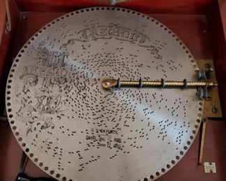 19th century Regina tin disc player music box