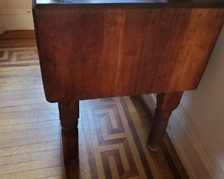 Antique butcher block island