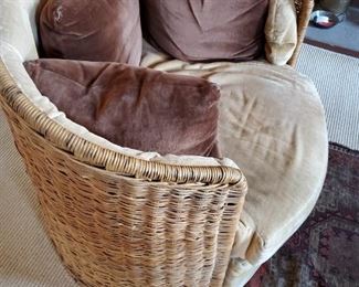 Retro wicker barrel chair