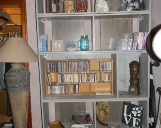 shelving / DVDs / figurines all over the house