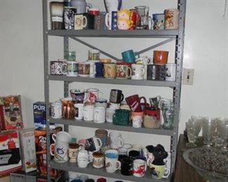Pottery top shelf / coffee cups at 1.00 each