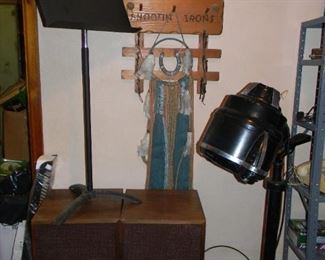 MISC, speakers, vintage hair dryer