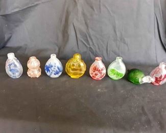Eight Unique Glass Snuff Bottles