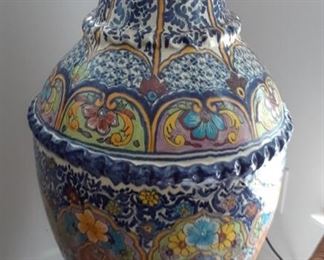 Floor size older Talavera vase. Beautiful detail. $650.