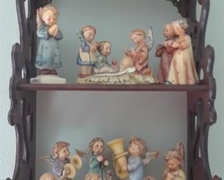 Goebel figurine band and angels, Nativity. Small size wall hung display etegere