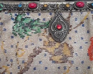 A large turn-of-the-century beaded bag. Fair condition but unusual and desirable.