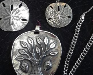 James Avery sterling vintage pieces. The large pendant with tree and acorns is retired and rare.