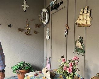 Lots of outdoor and wall decor, nautical and ocean theme