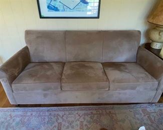 Ultra suede Crate & Barrel 80" sofas, no pets, no smoking, no stains. $325. One available, delivery for additional fee.