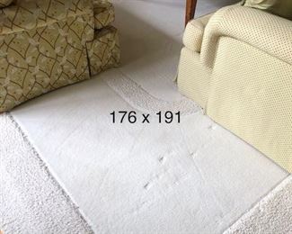 White wool carpet 176 x 191. No stains, no pets, no smoking home. $500