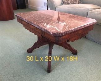 Marble top coffee table $300