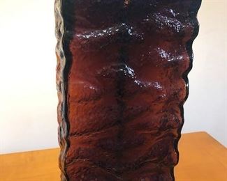 Amber glass rectangle lamp $150