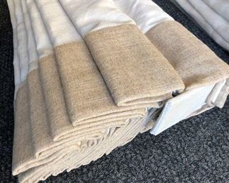 Available now! Two taupe, linen Roman blinds- client ordered wrong size! Both are 115.750" x 125".  $1000