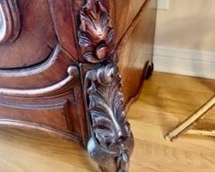 Elegant armoire late 19thC original walnut front and sides. 97"h x 56”w x 19”d. Comes apart for shipping. Delivery and shipping available please enquire. $2000