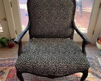 Black leopard print chair $800