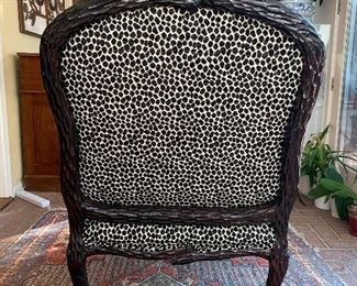 Black leopard print chair $800