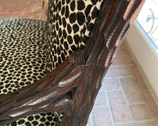 Black leopard print chair $800