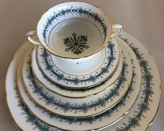 Set of 12 Coalport (English) china “Geneva”. Dinner, salad, accent, B&B, soup bowls, saucers $480