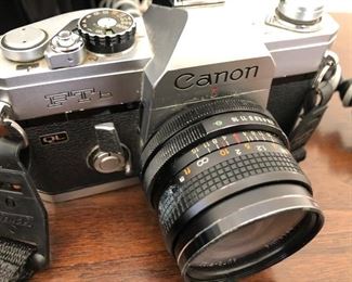 Camera bundle (will not separate). Canon EOS650, Canon FTb, canon lenses 35-105, 35-105 FD, 50mm FD, Asanuma 28mm. Speedlite 300EZ. Sony 3.3mp Cybershot. 2 x Lowepro bags. Misc items battery, lens covers etc. $250