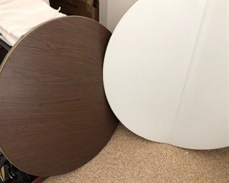 4x 40” collapsible Samsonite tables with 48” white top covers. $150 for 4