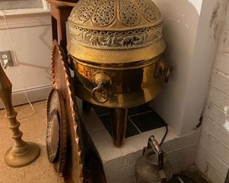 Oversized Antique Polished Brass Dablo Kathi Treasure Chest, West India