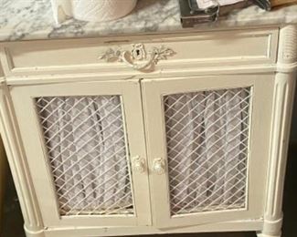Marble Top White Side Table  - 1 drawer - $200.
